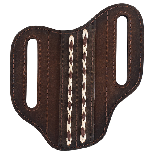 RED DIRT HAT CO PANCAKE KNIFE SHEATH OILED BROWN W/DOUBLE BRAIDS