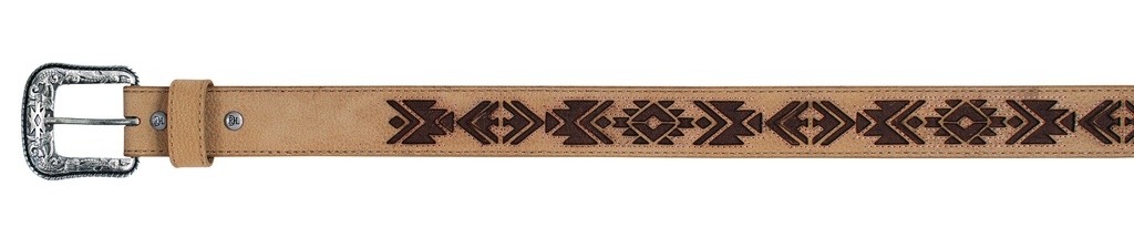 [2520510245-S] RED DIRT HAT CO LADIES BELT BONE SOUTHWESTERN DESIGN W/BROWN INLAY (S)