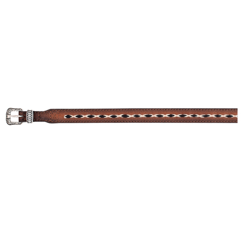 [2521291634] RED DIRT HAT CO GENUINE LEATHER HAT BAND TAN W/BRAID