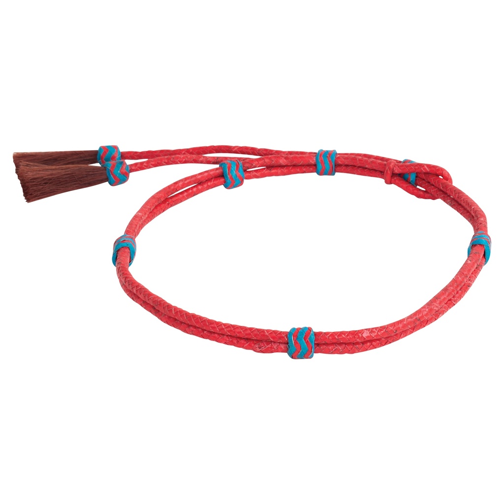 RED DIRT HAT CO GENUINE LEATHER HAT BAND RED BRAIDED