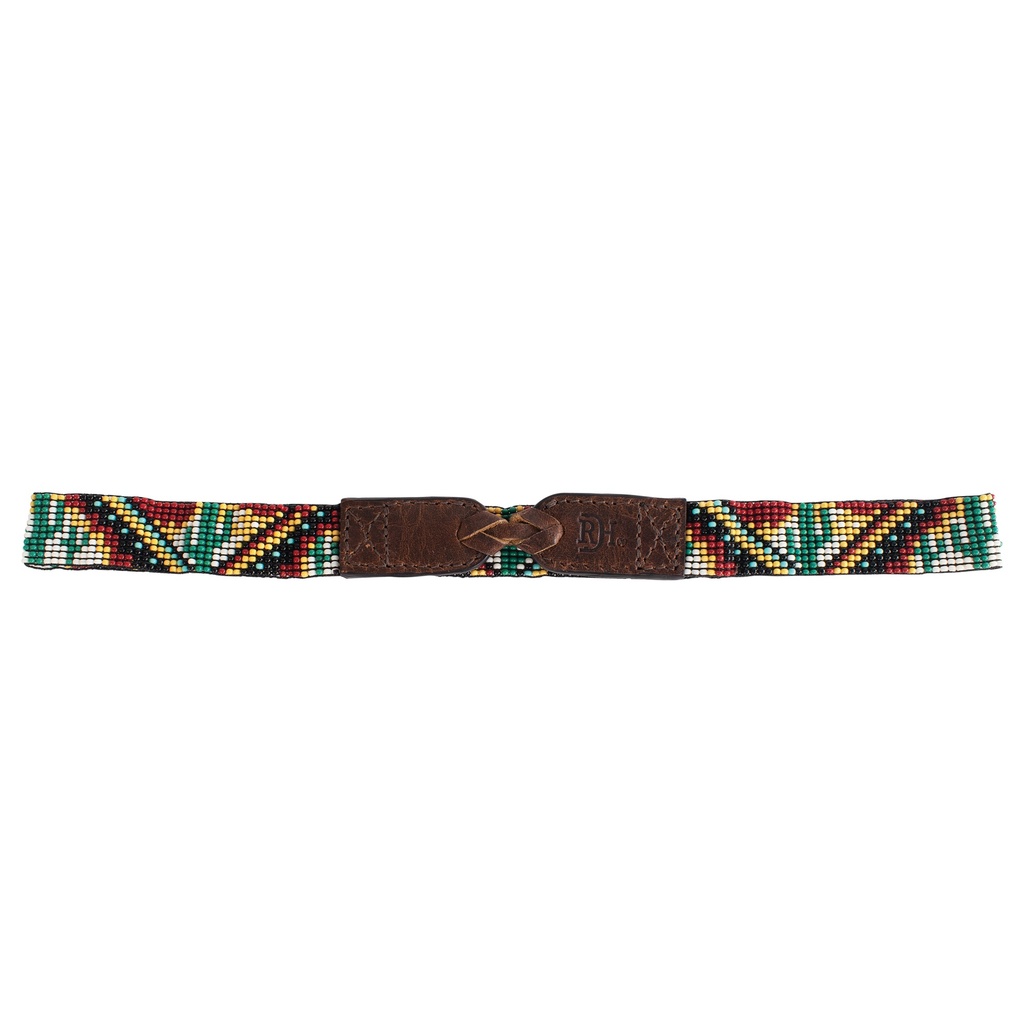 RED DIRT HAT CO ELASTIC BEADED HAT BAND BROWN CACTUS