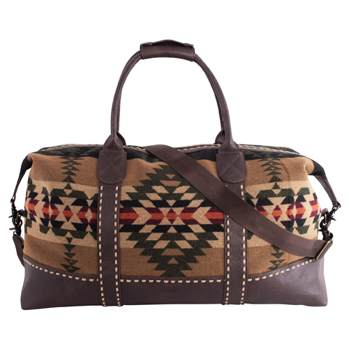JUSTIN WEEKENDER  BROWN AND MULTICOLORED AZTEC