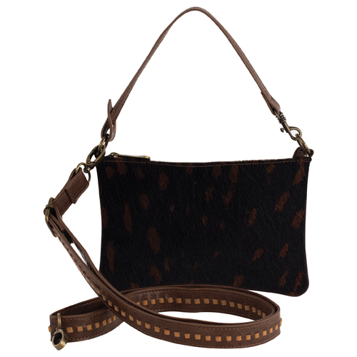JUSTIN LADIES MINI SHOULDER BRINDLE HAIR ON
