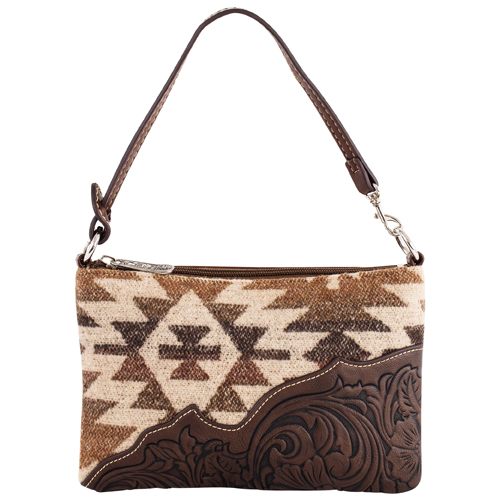 JUSTIN LADIES MINI SHOULDER TAN AZTEC BLANKET 