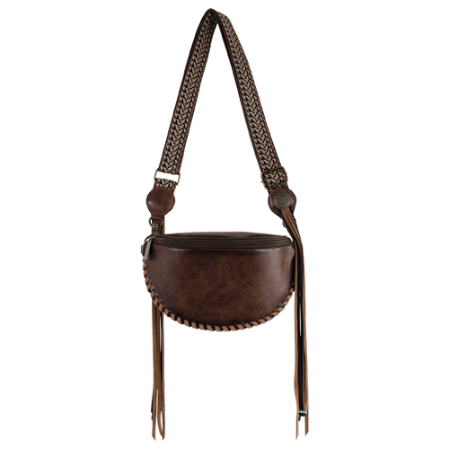 RED DIRT HAT CO LADIES SLING POUCH BROWN W/WHIP STITCH