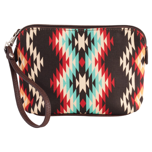 RED DIRT HAT CO LADIES COSMETIC POUCH W/SOUTHWESTERN PATTERN