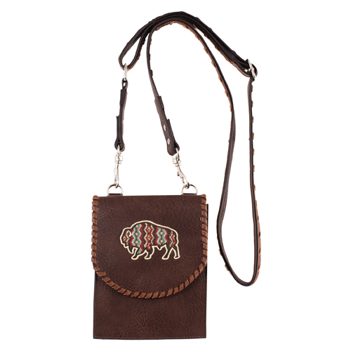 [2521049541] RED DIRT HAT CO LADIES SADDLE POUCH W/BISON EMBROIDERY