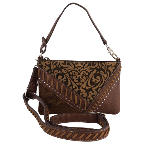 CATCHFLY LADIES MINI SHOULDER BROWN PATCHWORK