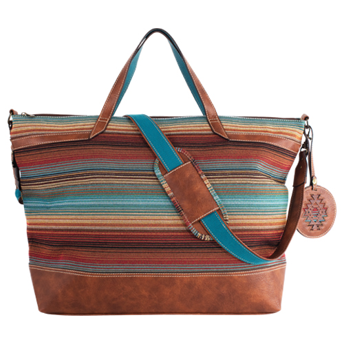 CATCHFLY WEEKENDER SOUTHWESTERN STRIPED WITH LUGGAGE TAG