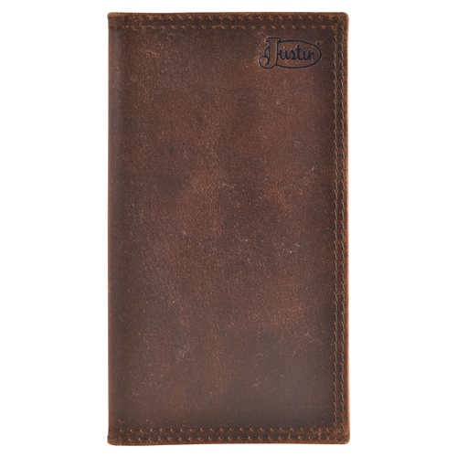 JUSTIN MENS GENUINE LEATHER RODEO WALLET OILED BROWN 
