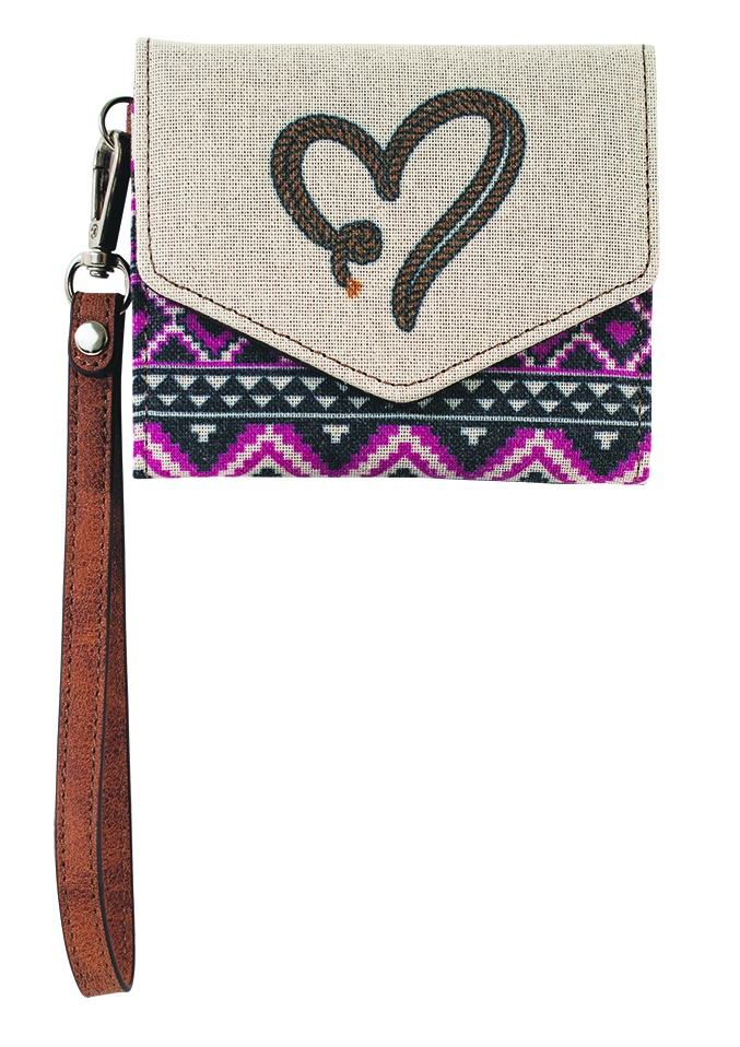 JUSTIN LADIES MINI WALLET CANVAS W/ROPE HEART