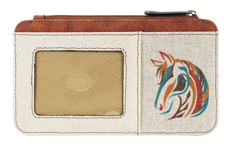 [2521495022] JUSTIN LADIES CARD ORGANIZER CANVAS W/HORSE HEAD