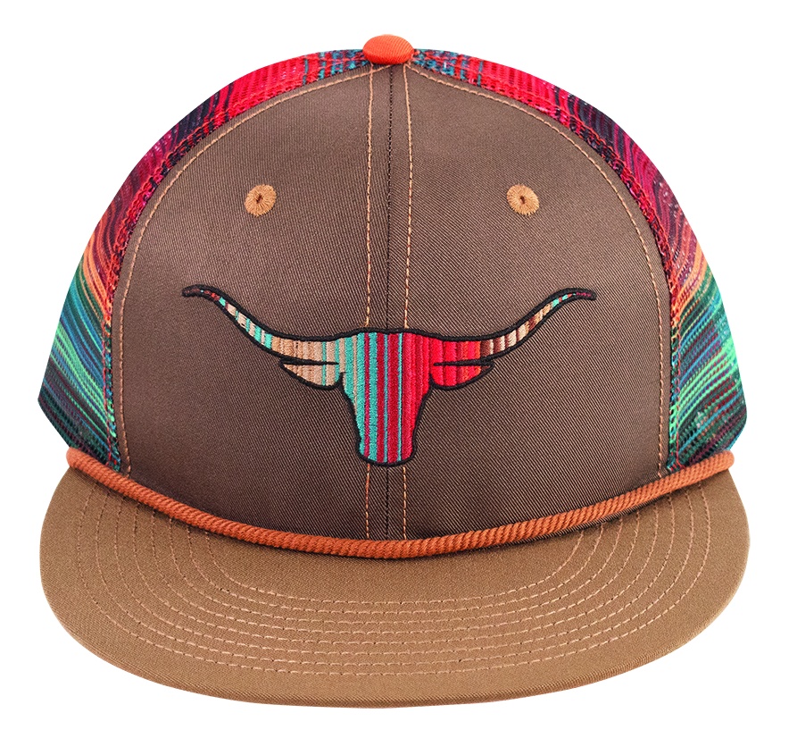 CATCHFLY LADIES FLAT BILL CAP EMBROIDERED STEER HEAD