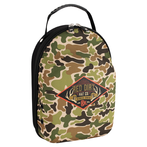 RED DIRT HAT COMPANY CAMO WITH LOGO CAP CARRIER W/SUNGLASS CASE