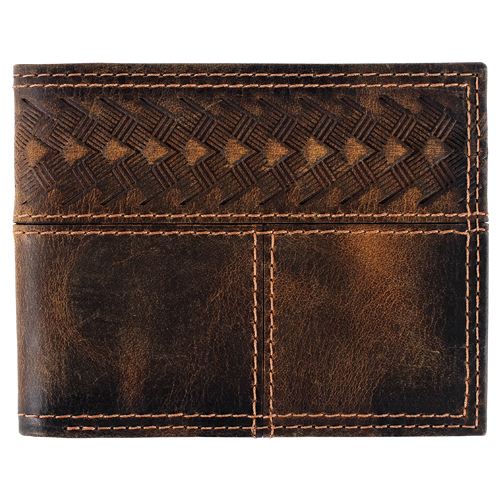 [2610331385] JUSTIN MENS GENUINE LEATHER BIFOLD WALLET SOUTHWESTERN EMBOSS