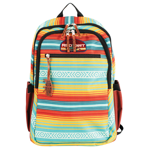 RED DIRT HAT CO BACKPACK MULTICOLOR STRIPE W/PATCH