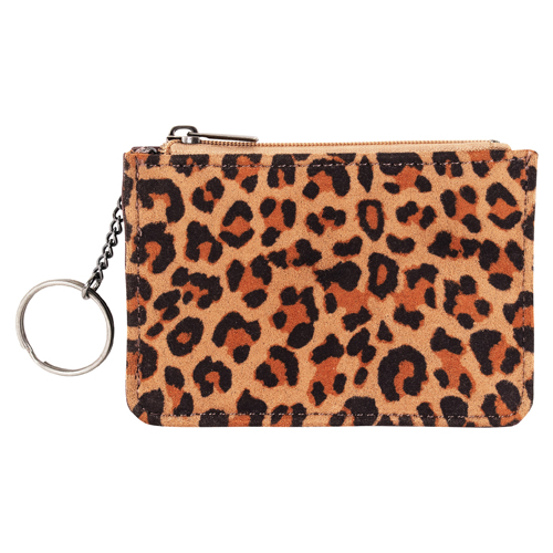 JUSTIN LADIES MINI CARD WALLET LEOPARD PRINT