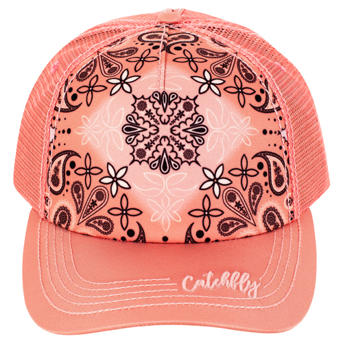 CATCHFLY LADIES BASEBALL CAP SOUTHWESTERN PAISLEY PINK