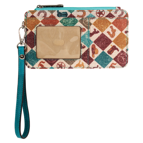 CATCHFLY LADIES CARD ORGANIZER CANVAS WITH WESTERN ICONS