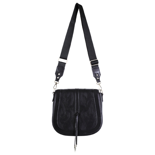 JUSTIN LADIES SADDLE BAG BLACK W/BOOT STITCH