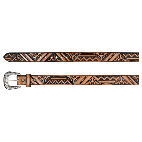 RED DIRT HAT CO LADIES GENUINE LEATHER BELT NATURAL W/AGAVE EMBOSS