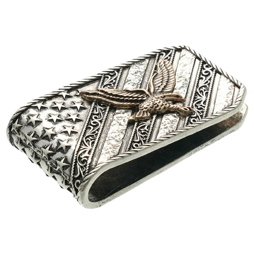 [2622697454] JUSTIN MENS MONEY CLIP FLAG WITH EAGLE