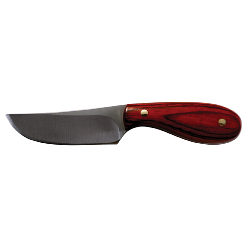 [2623040198] JUSTIN FIXED BLADE MINI KNIFE WITH PAKKA WOOD HANDLE W/LEATHER KNIFE SHEATH