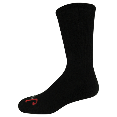 [9500G041263] JUSTIN HALF CUSHION COTTON CREW, BLACK 3 PACK, SIZE MEDIUM