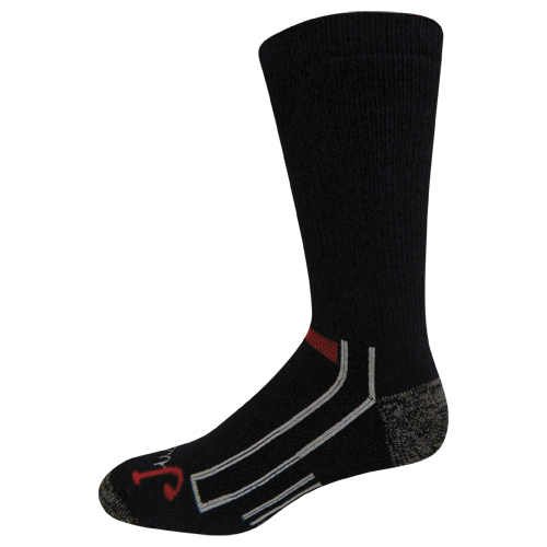 JUSTIN FULL CUSHION CREW, 2 PK BLACK, SIZE X-LARGE