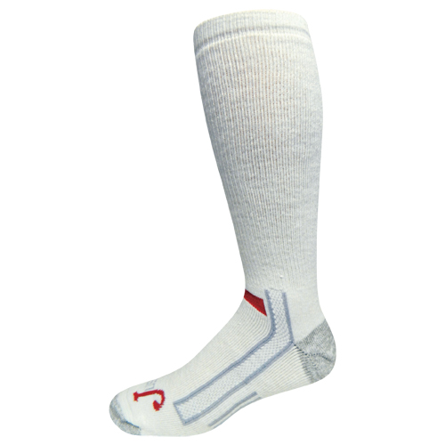 [9509K043552] JUSTIN FULL CUSHION OVER THE CALF SOCK, 2 PK WHITE, SIZE X-LARGE