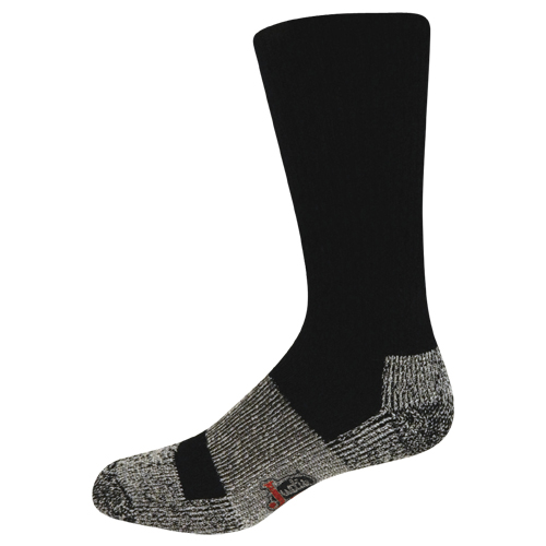 JUSTDRY ACRYLIC STEEL TOE BOOT SOCK, 2 PACK BLACK, SIZE LARGE