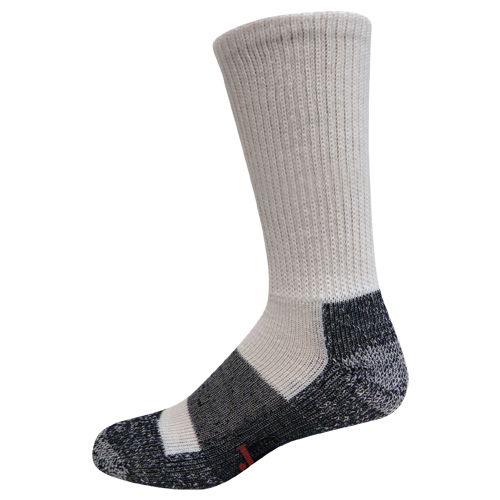 JUSTDRY ACRYLIC STEEL TOE BOOT SOCK, 2 PACK WHITE, SIZE X-LARGE