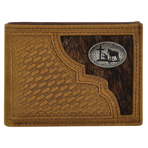 [2030771W7] JUSTIN MEN'S BIFOLD WALLET HAIR ON