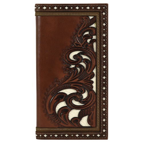 JUSTIN RODEO WALLET BROWN W/TOOLING