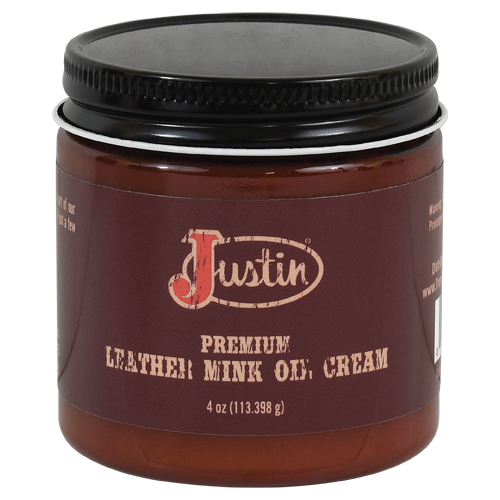 [21005] JUSTIN MINK OIL LEATHER CREAM 4 OZ JAR