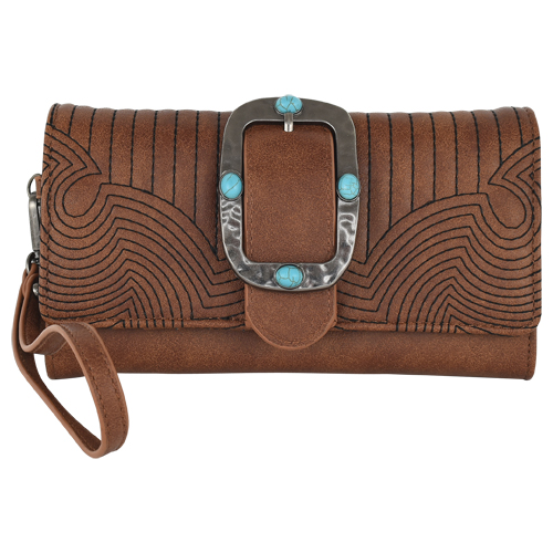 [23196805W] CATCHFLY CLUTCH WALLET W/WRISTLET GEOMETRIC QUILTING