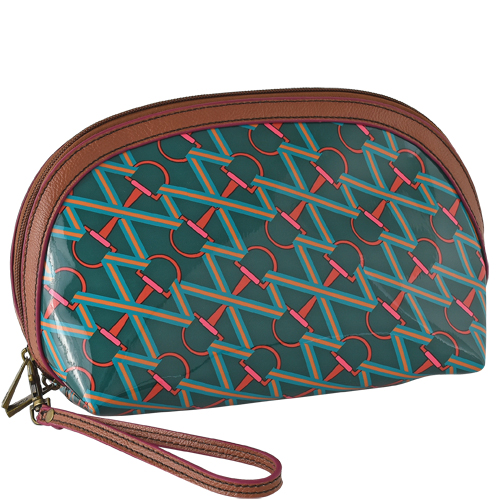 [23198586GRN] CATCHFLY DOME JELLY COSMETIC BAG W/ WRISTLET SNAFFLE BIT