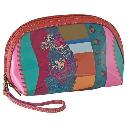 [23198586MUL] CATCHFLY DOME JELLY COSMETIC BAG W/ WRISTLET MULTICOLORED