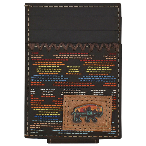 [23225875M8] RED DIRT HAT CO CARD CASE WALLET MULTICOLORED STICHED SERAPE