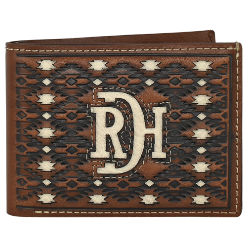 [23225881W9] RED DIRT HAT CO BIFOLD WALLET EMBOSSED W/ IVORY INLAY