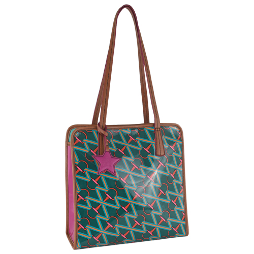[23198893GRN] CATCHFLY JELLY TOTE W/SNAFFLE BIT