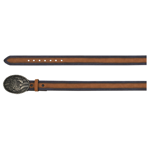 [24090BE1] ARENA ACE BOYS BELT DENIM BLUE W/ BROWN BURNISHED INLAY