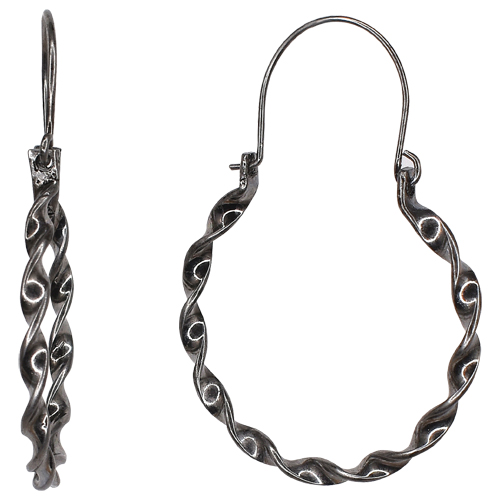 [24057EJ2] JUSTIN EARRINGS TWISTED HOOP WITH LATCH BACK