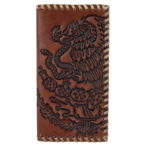 [24152767W7] JUSTIN MENS GENUINE LEATHER RODEO WALLET TENOCHITLAN