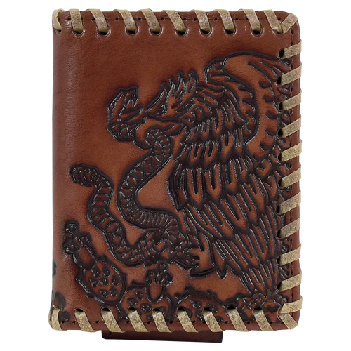 [24152565M7] JUSTIN MENS GENUINE LEATHER BIFOLD CARD WALLET TENOCHITLAN