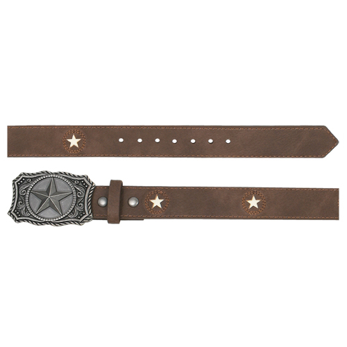 [24213BE6] ARENA ACE BOYS BELT W/STAR CUTOUTS AND WHITE INLAY
