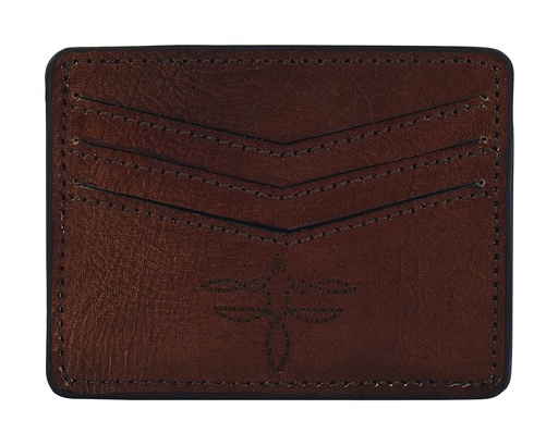 [24152127W16] JUSTIN MENS GENUINE LEATHER CARD WALLET BROWN