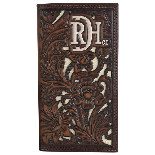 [24170876W1] RED DIRT HAT CO RODEO WALLET TOOLED W/IVORY INLAY