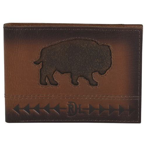 [24170881W12] RED DIRT HAT CO BIFOLD WALLET RAISED BISON