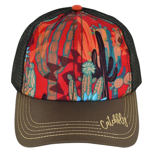[2421670304] CATCHFLY LADIES BASEBALL CAP DESERT TONE CACTUSES